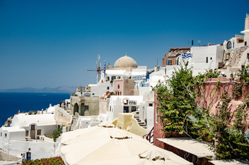 greek street in Oia Santorini
