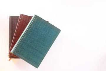 pile of books isolated on white background