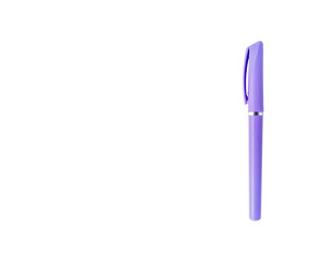 A new blue pen isolated on white background without shadow with copy space