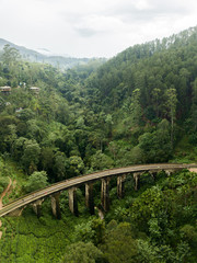 Fototapeta na wymiar Nine Arches Bridge from above, Sri Lanka, view from the drone