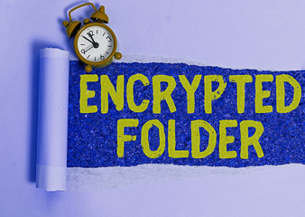 Conceptual hand writing showing Encrypted Folder. Concept meaning protect confidential data from...