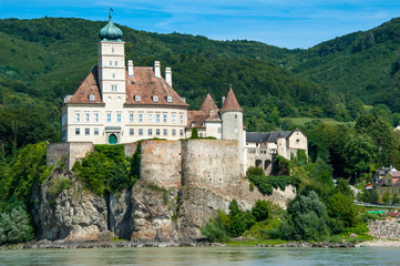 Fototapeta na wymiar Castles Along the Danube River in the Wachau Valley