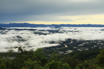 Scenery of doi samer dao mountain in Si Nan National Park. Landmark of Nan province of Thailand 