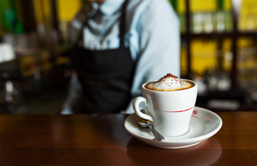 Cup of cappuccino coffee 