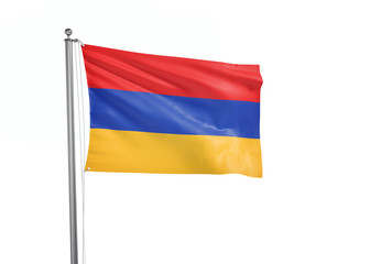 Armenia flag waving isolated on white 3D illustration