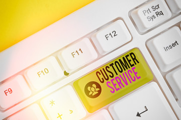 Handwriting text Customer Service. Conceptual photo process of ensuring client satisfaction with product