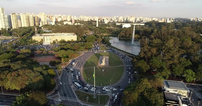 Ibirapuera&acute;s park in Brazil - SP - Drone view 4k