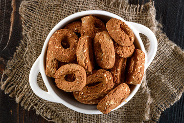 cereal biscuit cookies on a wooden table
