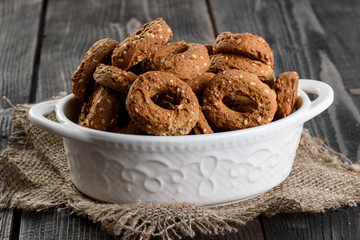 cereal biscuit cookies on a wooden table