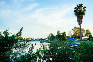 Fototapeta na wymiar Florida Hernando beach landscape, Luxury waterfront house 