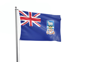 Falkland Islands flag waving isolated on white 3D illustration