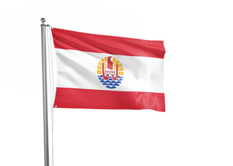 French Polynesia flag waving isolated on white 3D illustration