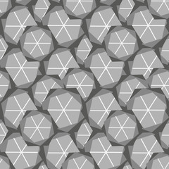 Abstract geometric seamless vector pattern in grey colors. Surface print design for fabrics, stationery and packaging.