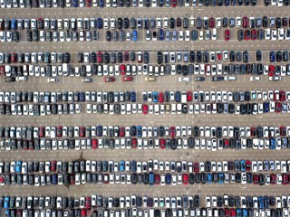 aerial view of car park waiting for sale