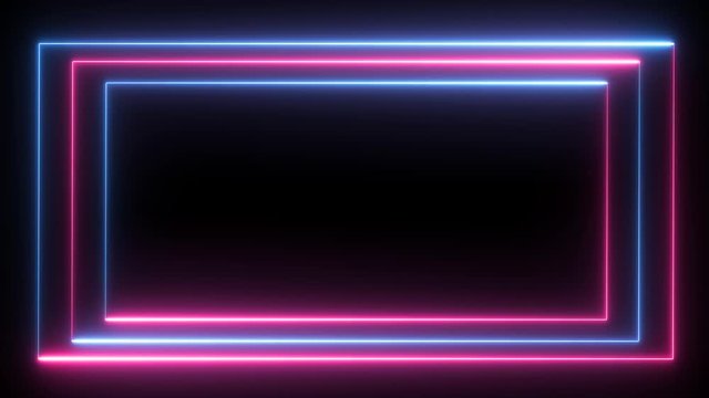 shapes geometric neon light effect, circles abstract ball colorful purple background.