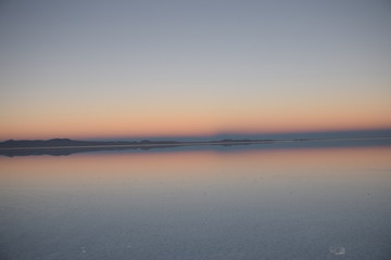 sunset in the salar of uyuni