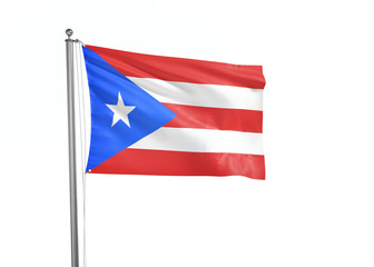 Puerto Rico flag waving isolated on white 3D illustration