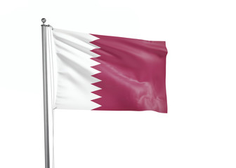 Qatar flag waving isolated on white 3D illustration