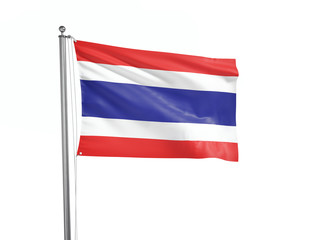 Thailand flag waving isolated on white 3D illustration
