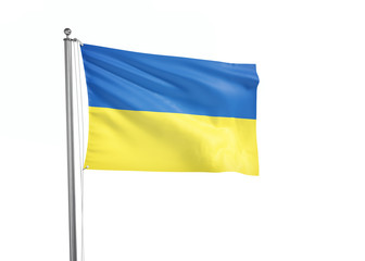 Ukraine flag waving isolated on white 3D illustration