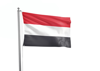 Fototapeta na wymiar Yemen flag waving isolated on white 3D illustration