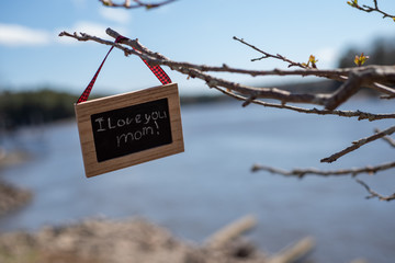 I Love You Mom Sign Chalkboard 