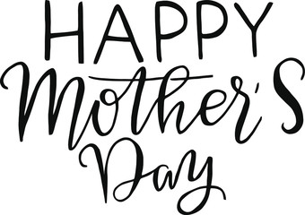 Vector handwritten black lettering "happy mother's day"
