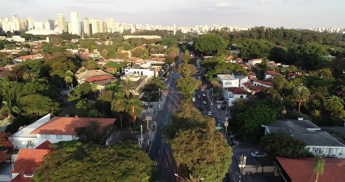 Brazil - Sao Paulo - Drone view of Jardins