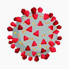 Coronavirus, covid-19 flat color illustration - general shape of virus