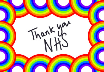 Thank you NHS rainbow pattern border