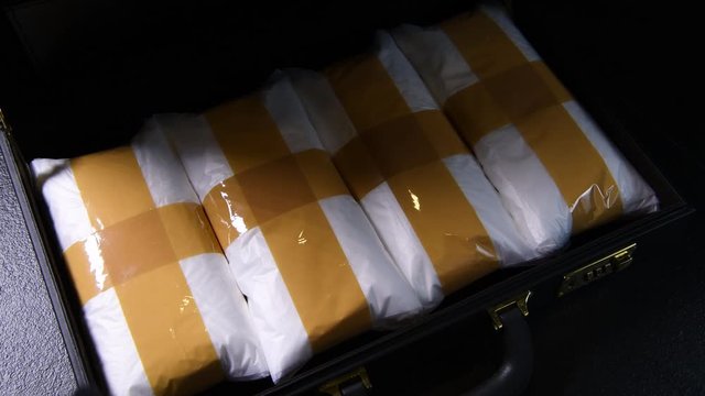 briefcase full of narcotic drugs