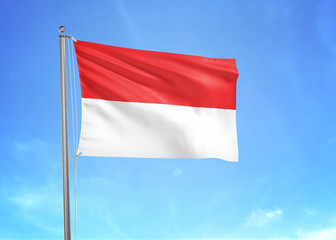 Fototapeta na wymiar Indonesia flag waving sky background 3D illustration