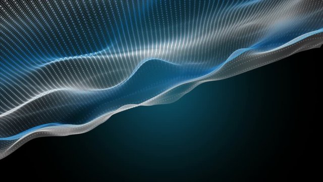 Fantastic animation with wave object in slow motion, 4096x2304 loop 4K