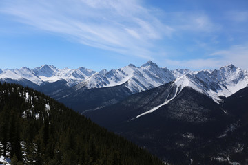 View of Canadian Rockies in Banff from Sulphur Mountain, Canada
