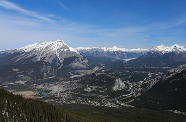 View of Canadian Rockies in Banff from Sulphur Mountain, Canada