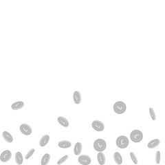 British pound coins falling. Scattered black and w