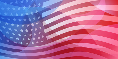 Fototapeta premium USA independence day abstract background with elements of the american flag in red and blue colors