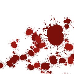 Dripping blood isolated on white background. illustration Set of different blood splashes, drops and trail. Dripping blood seamless repeatable. Halloween concept : Blood dripping. on white background.