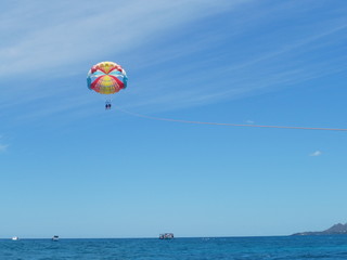 Parasailing in the Blue Sky