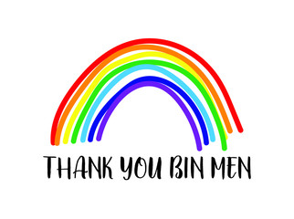 Thank you bin men rainbow vector