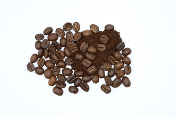 roasted coffee beans with background
