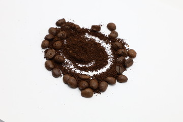 roasted coffee beans with background
