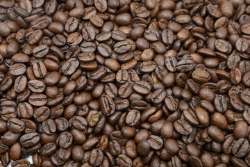 roasted coffee beans with background
