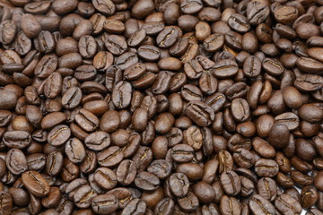 roasted coffee beans with background
