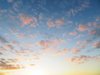 日本の田舎の風景　9月　夕焼雲
