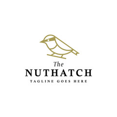 Obraz premium the nuthatch bird logo icon vector template