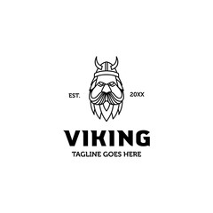 viking head face helmet warrior logo icon vector template