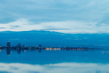 Kelowna British Colombia Canada in Fall in the evening
