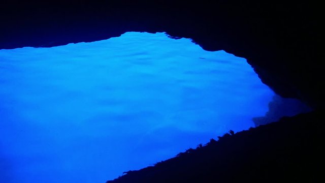 Blue cave water in Adriatic sea
