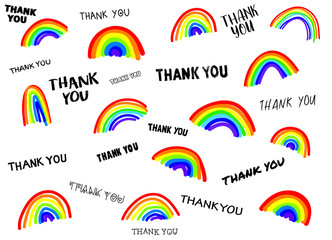 Thank you rainbow vector pattern